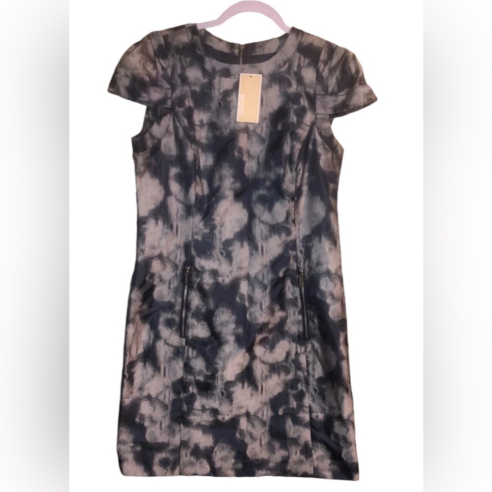 MICHAEL Michael Kors NWT Cap Sleeve Dress Sz 8; Fully lined - Blue/Black/Silver